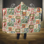 Aussie Birds Christmas La La Land Hooded Blanket Beige Vintage Stamp Edition - Aussie Hoodie