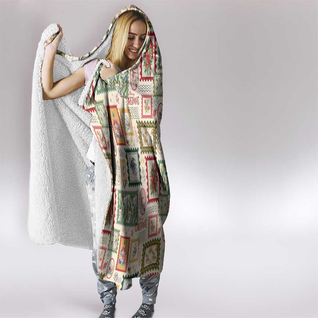 Aussie Birds Christmas La La Land Hooded Blanket Beige Vintage Stamp Edition - Aussie Hoodie