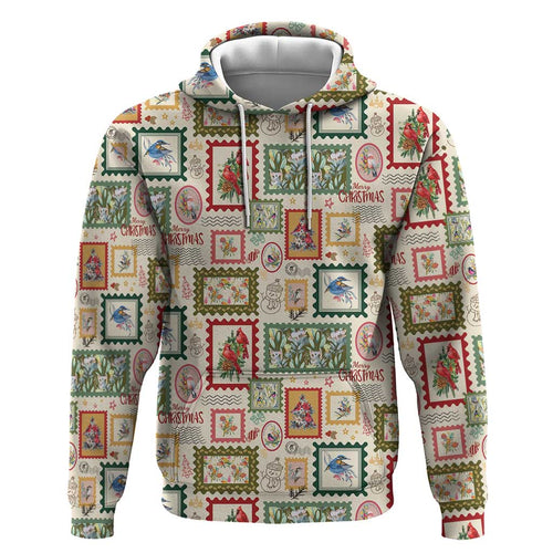 Aussie Birds Christmas La La Land Hoodie Beige Vintage Stamp Edition - Aussie Hoodie