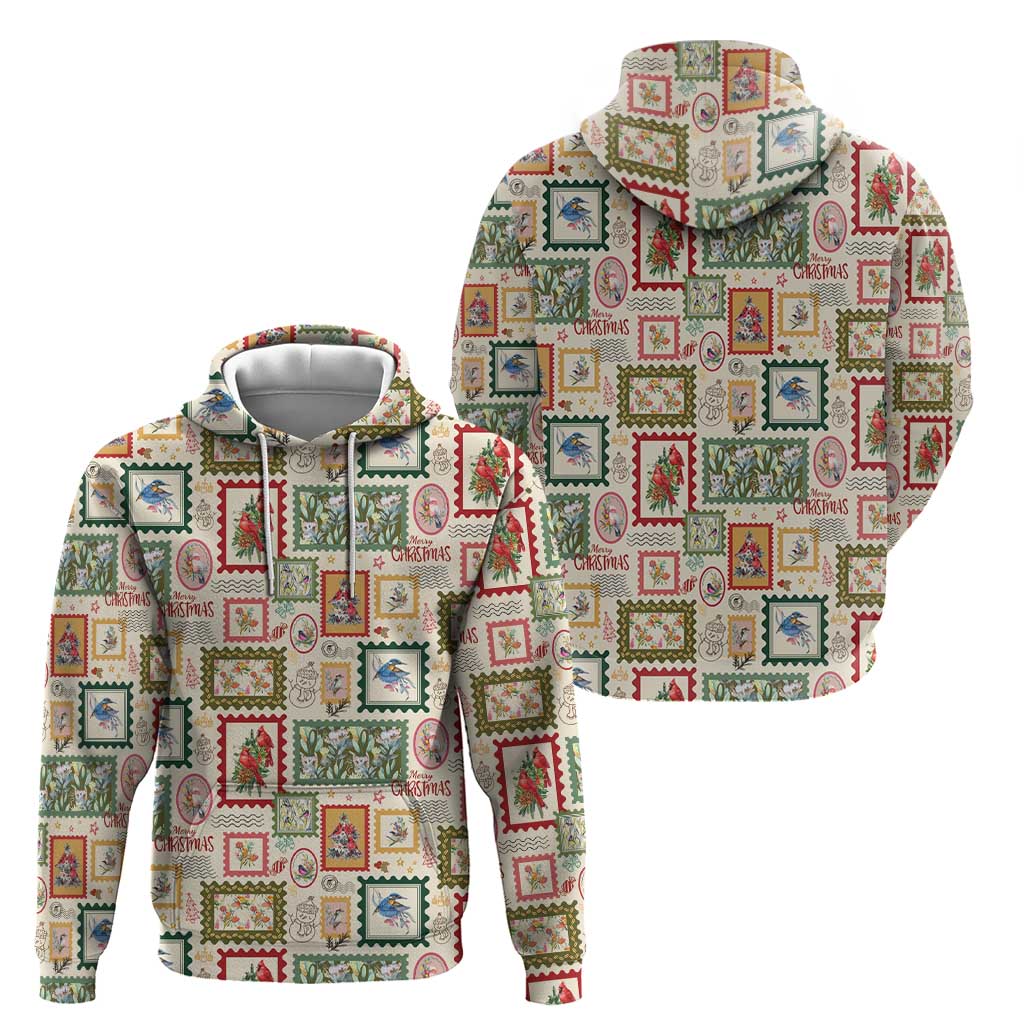 Aussie Birds Christmas La La Land Hoodie Beige Vintage Stamp Edition - Aussie Hoodie