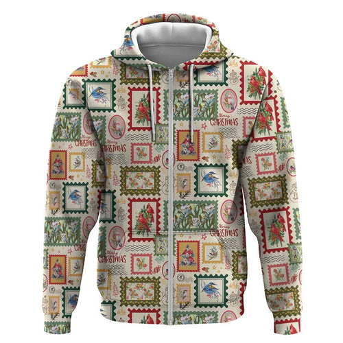 Aussie Birds Christmas La La Land Hoodie Beige Vintage Stamp Edition - Aussie Hoodie