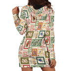 Aussie Birds Christmas La La Land Hoodie Dress Beige Vintage Stamp Edition - Aussie Hoodie