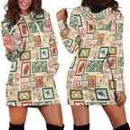 Aussie Birds Christmas La La Land Hoodie Dress Beige Vintage Stamp Edition - Aussie Hoodie