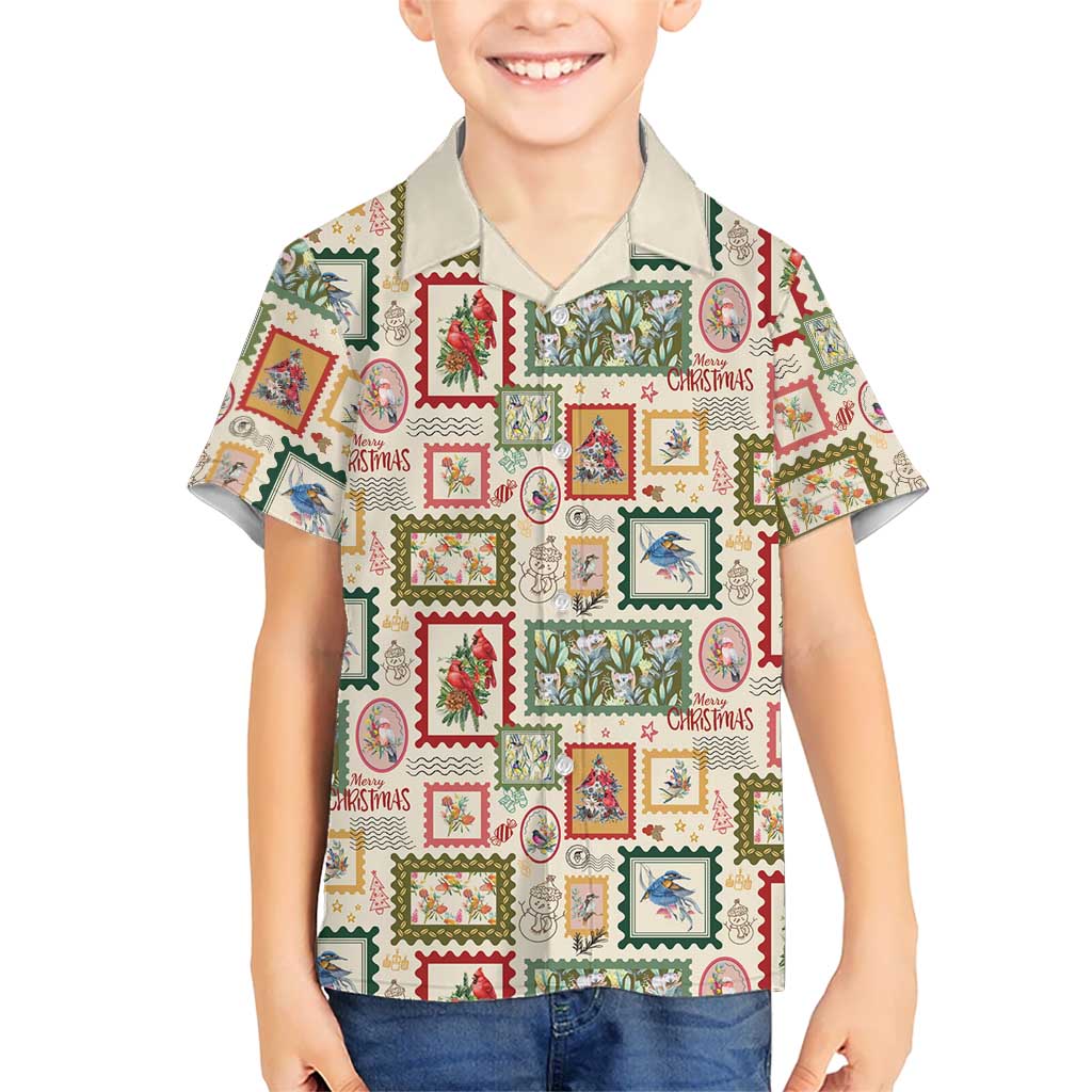 Aussie Birds Christmas La La Land Kid Hawaiian Shirt Beige Vintage Stamp Edition - Aussie Hoodie
