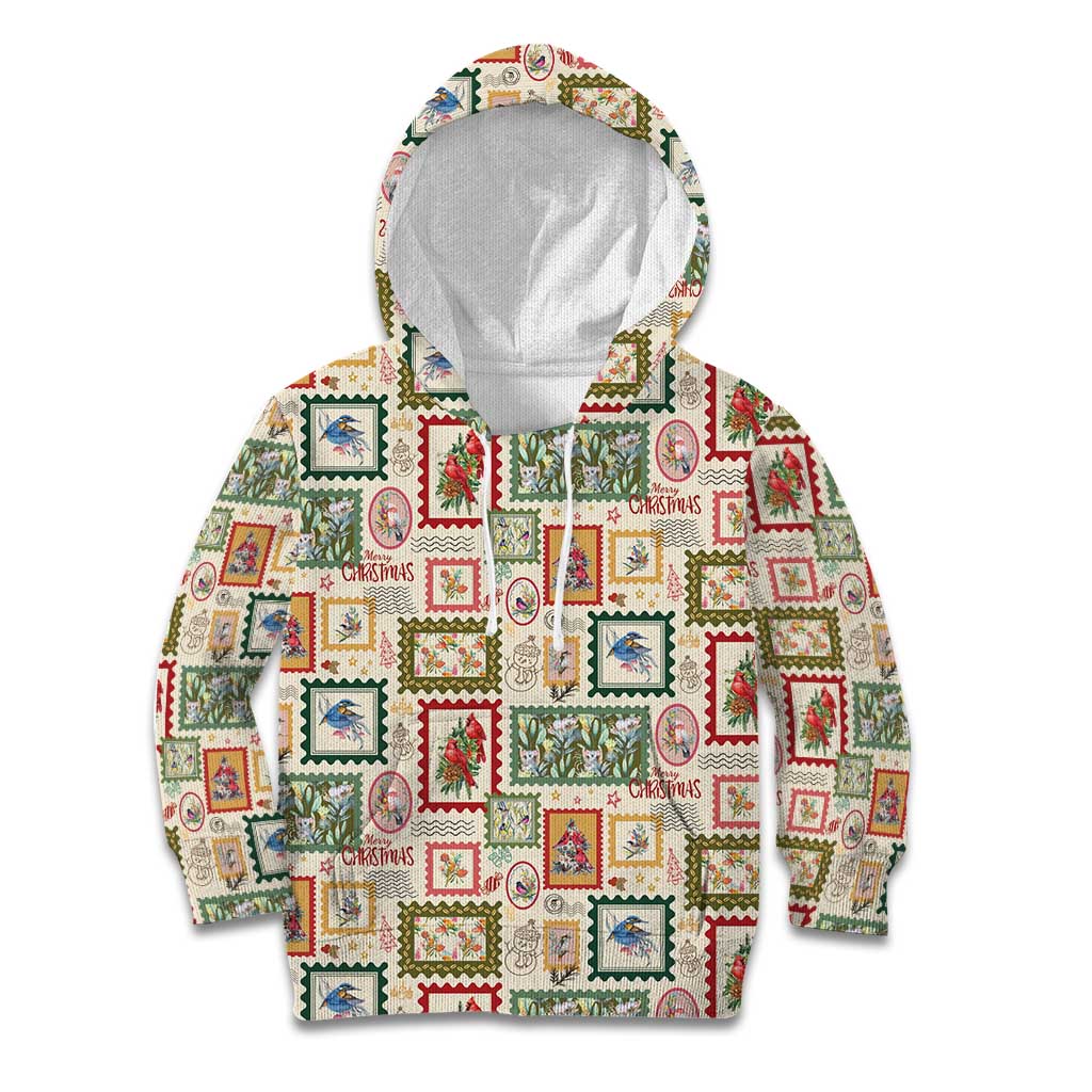 Aussie Birds Christmas La La Land Kid Hoodie Beige Vintage Stamp Edition - Aussie Hoodie
