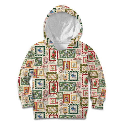 Aussie Birds Christmas La La Land Kid Hoodie Beige Vintage Stamp Edition - Aussie Hoodie