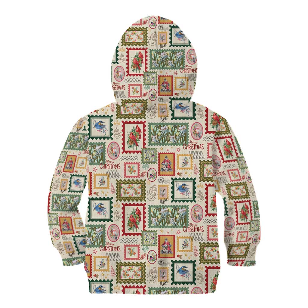Aussie Birds Christmas La La Land Kid Hoodie Beige Vintage Stamp Edition - Aussie Hoodie
