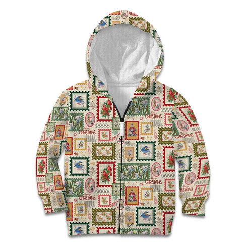 Aussie Birds Christmas La La Land Kid Hoodie Beige Vintage Stamp Edition - Aussie Hoodie
