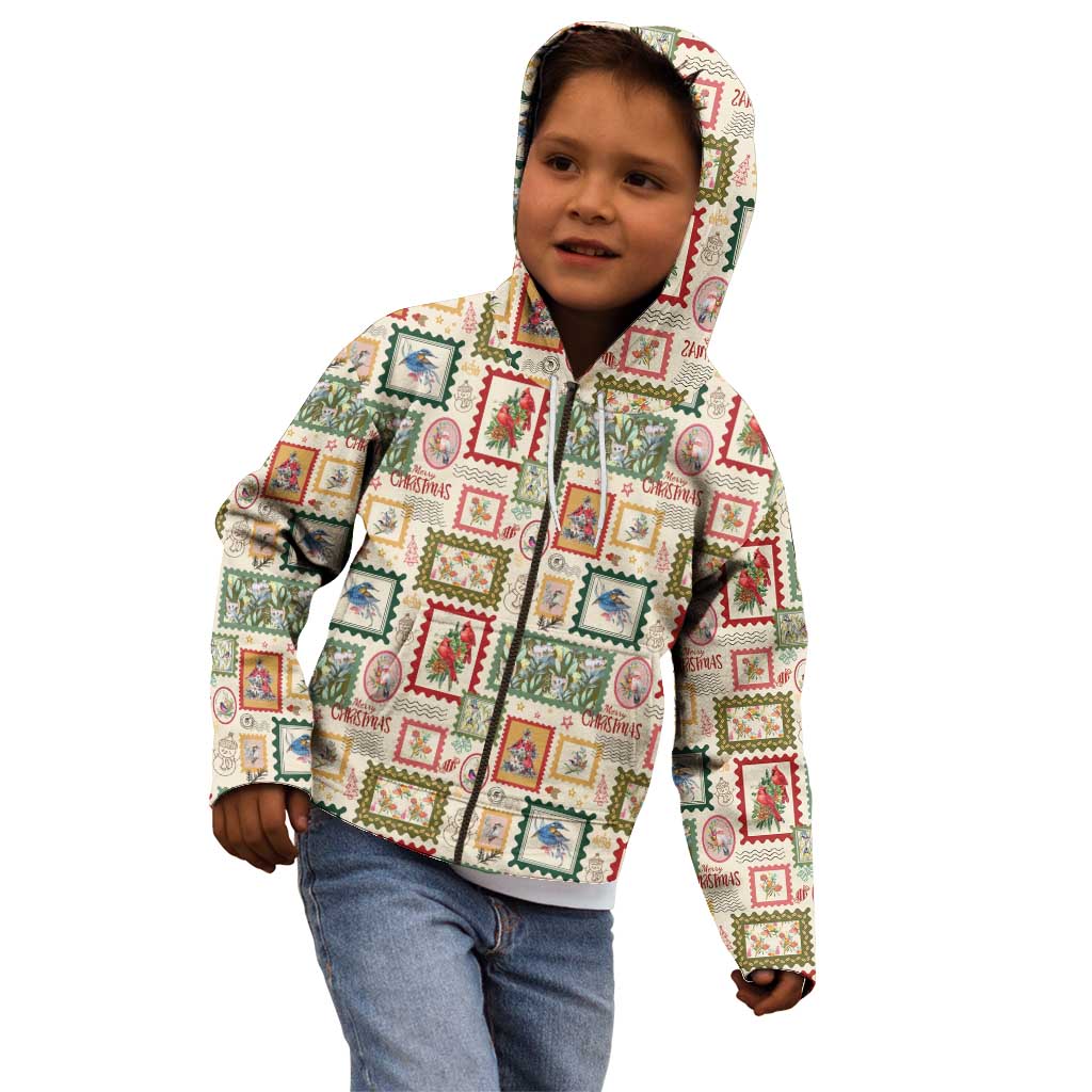 Aussie Birds Christmas La La Land Kid Hoodie Beige Vintage Stamp Edition - Aussie Hoodie