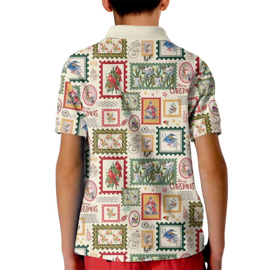 Aussie Birds Christmas La La Land Kid Polo Shirt Beige Vintage Stamp Edition - Aussie Hoodie