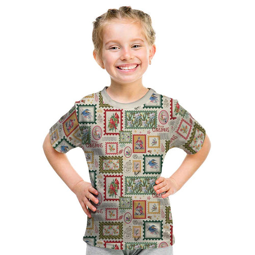 Aussie Birds Christmas La La Land Kid T Shirt Beige Vintage Stamp Edition - Aussie Hoodie