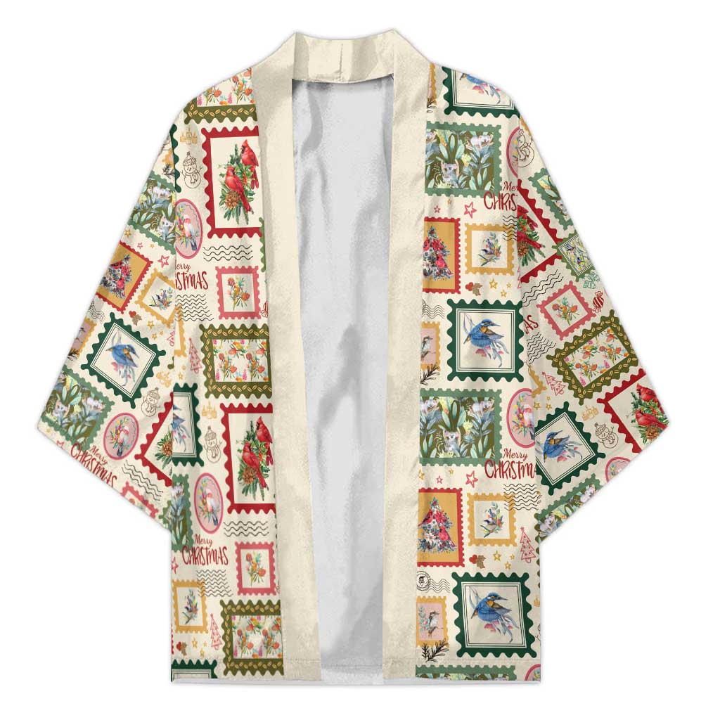 Aussie Birds Christmas La La Land Kimono Beige Vintage Stamp Edition - Aussie Hoodie