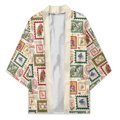 Aussie Birds Christmas La La Land Kimono Beige Vintage Stamp Edition - Aussie Hoodie