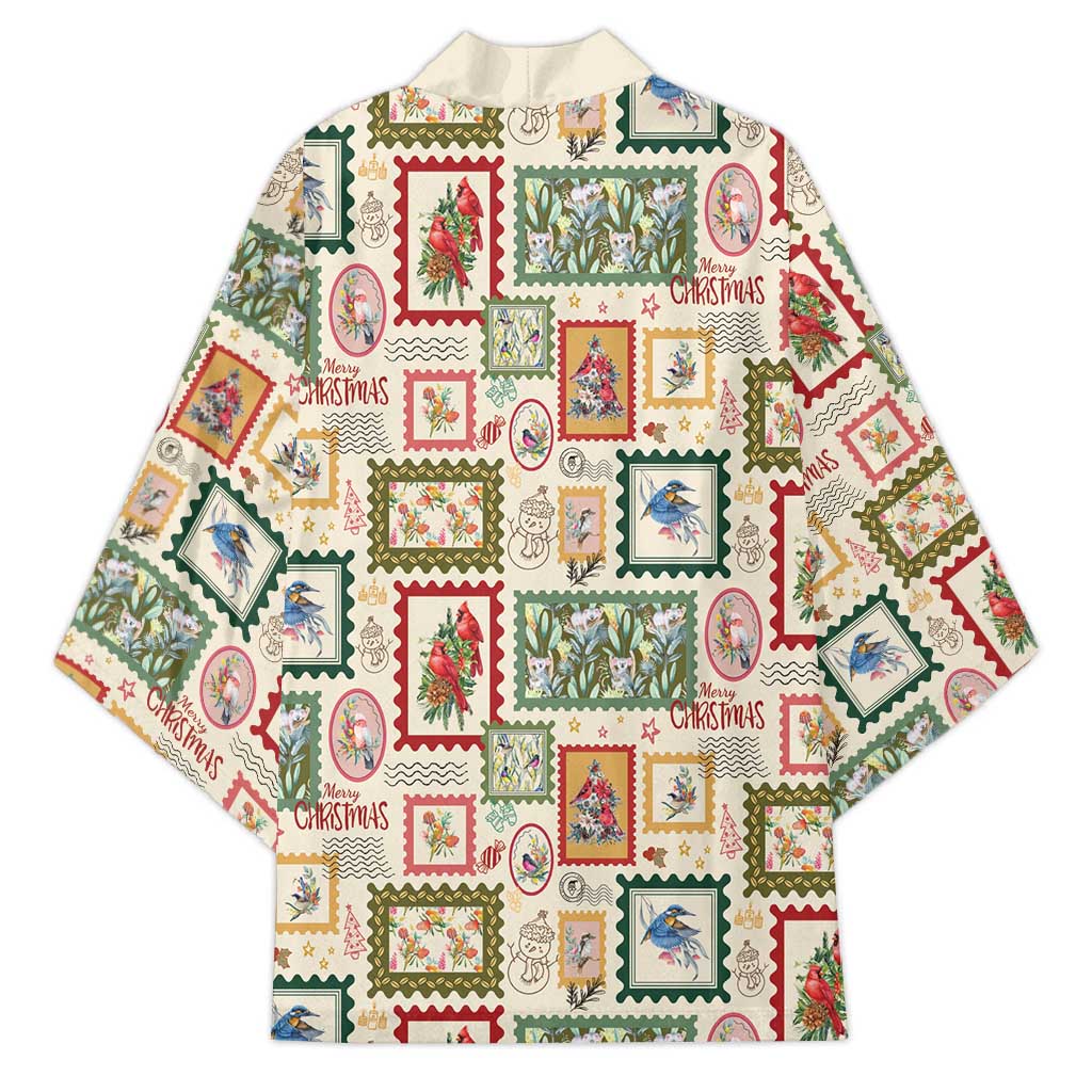 Aussie Birds Christmas La La Land Kimono Beige Vintage Stamp Edition - Aussie Hoodie