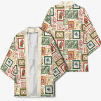 Aussie Birds Christmas La La Land Kimono Beige Vintage Stamp Edition - Aussie Hoodie