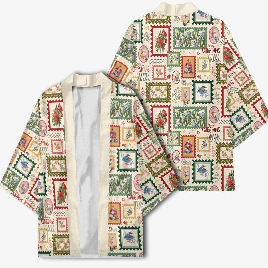 Aussie Birds Christmas La La Land Kimono Beige Vintage Stamp Edition - Aussie Hoodie