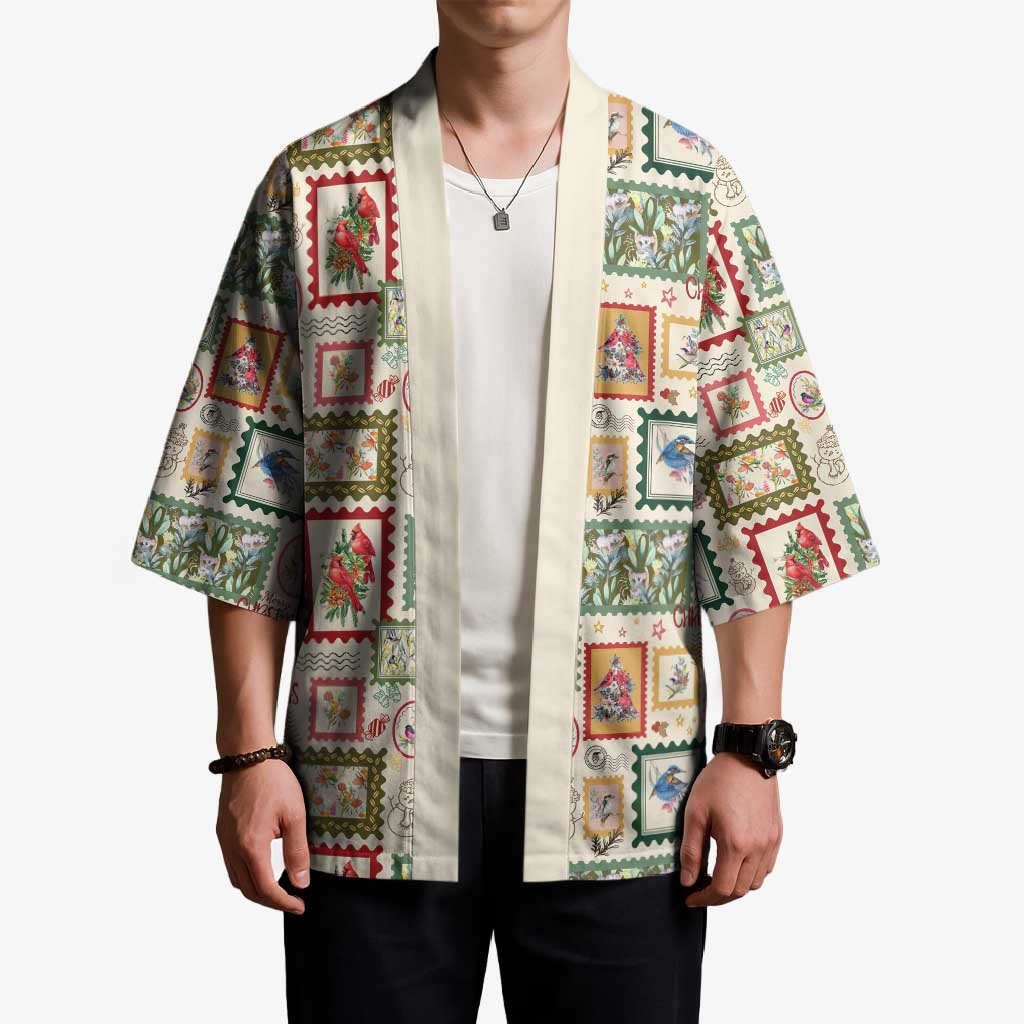 Aussie Birds Christmas La La Land Kimono Beige Vintage Stamp Edition - Aussie Hoodie