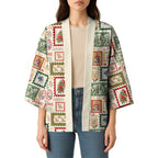Aussie Birds Christmas La La Land Kimono Beige Vintage Stamp Edition - Aussie Hoodie