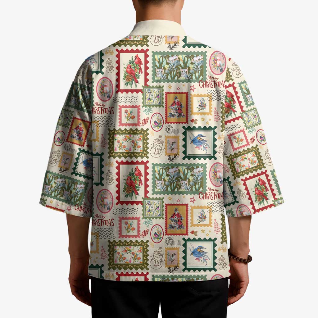 Aussie Birds Christmas La La Land Kimono Beige Vintage Stamp Edition - Aussie Hoodie