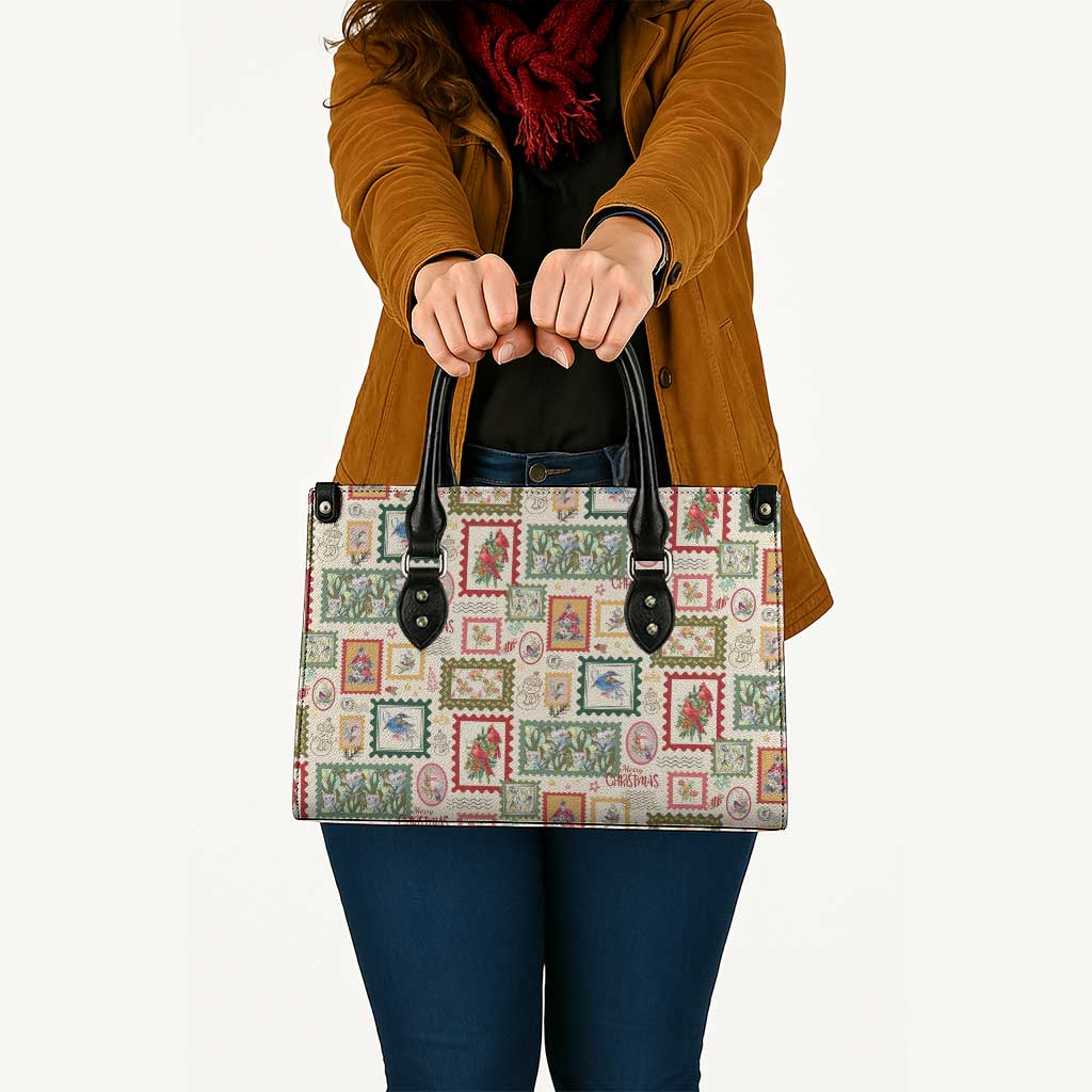 Aussie Birds Christmas La La Land Leather Bag Beige Vintage Stamp Edition - Aussie Hoodie