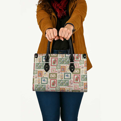Aussie Birds Christmas La La Land Leather Bag Beige Vintage Stamp Edition - Aussie Hoodie