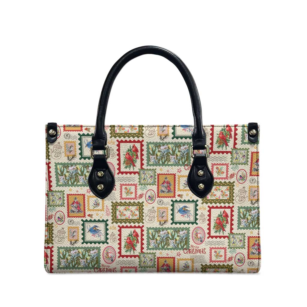Aussie Birds Christmas La La Land Leather Bag Beige Vintage Stamp Edition - Aussie Hoodie