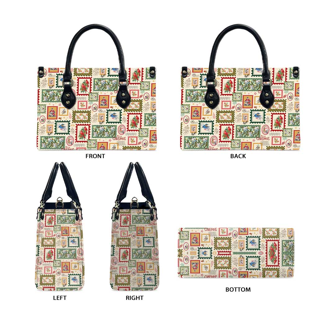 Aussie Birds Christmas La La Land Leather Bag Beige Vintage Stamp Edition - Aussie Hoodie