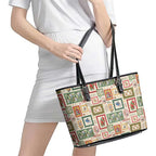 Aussie Birds Christmas La La Land Leather Tote Bag Beige Vintage Stamp Edition - Aussie Hoodie