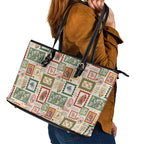 Aussie Birds Christmas La La Land Leather Tote Bag Beige Vintage Stamp Edition - Aussie Hoodie