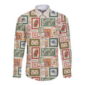 Aussie Birds Christmas La La Land Long Sleeve Button Shirt Beige Vintage Stamp Edition - Aussie Hoodie