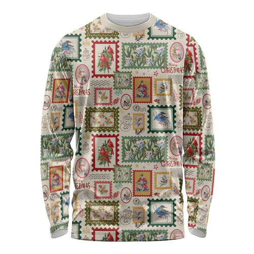 Aussie Birds Christmas La La Land Long Sleeve Shirt Beige Vintage Stamp Edition - Aussie Hoodie