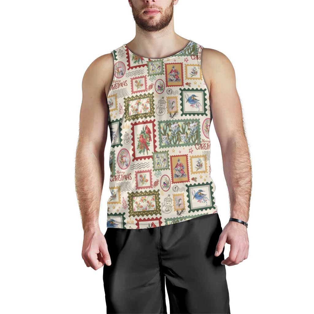 Aussie Birds Christmas La La Land Men Tank Top Beige Vintage Stamp Edition - Aussie Hoodie
