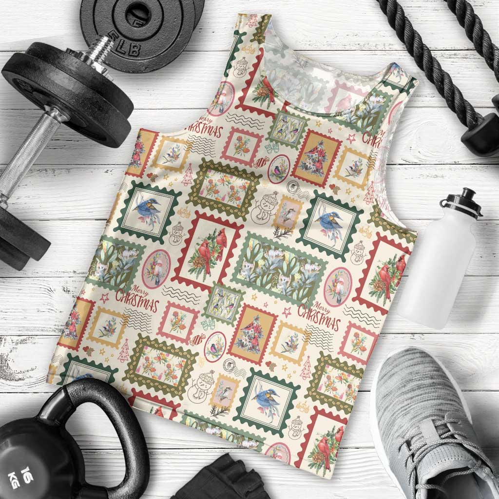 Aussie Birds Christmas La La Land Men Tank Top Beige Vintage Stamp Edition - Aussie Hoodie