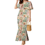 Aussie Birds Christmas La La Land Mermaid Dress Beige Vintage Stamp Edition - Aussie Hoodie