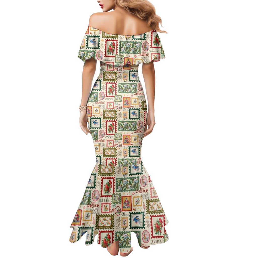 Aussie Birds Christmas La La Land Mermaid Dress Beige Vintage Stamp Edition - Aussie Hoodie