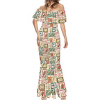 Aussie Birds Christmas La La Land Mermaid Dress Beige Vintage Stamp Edition - Aussie Hoodie