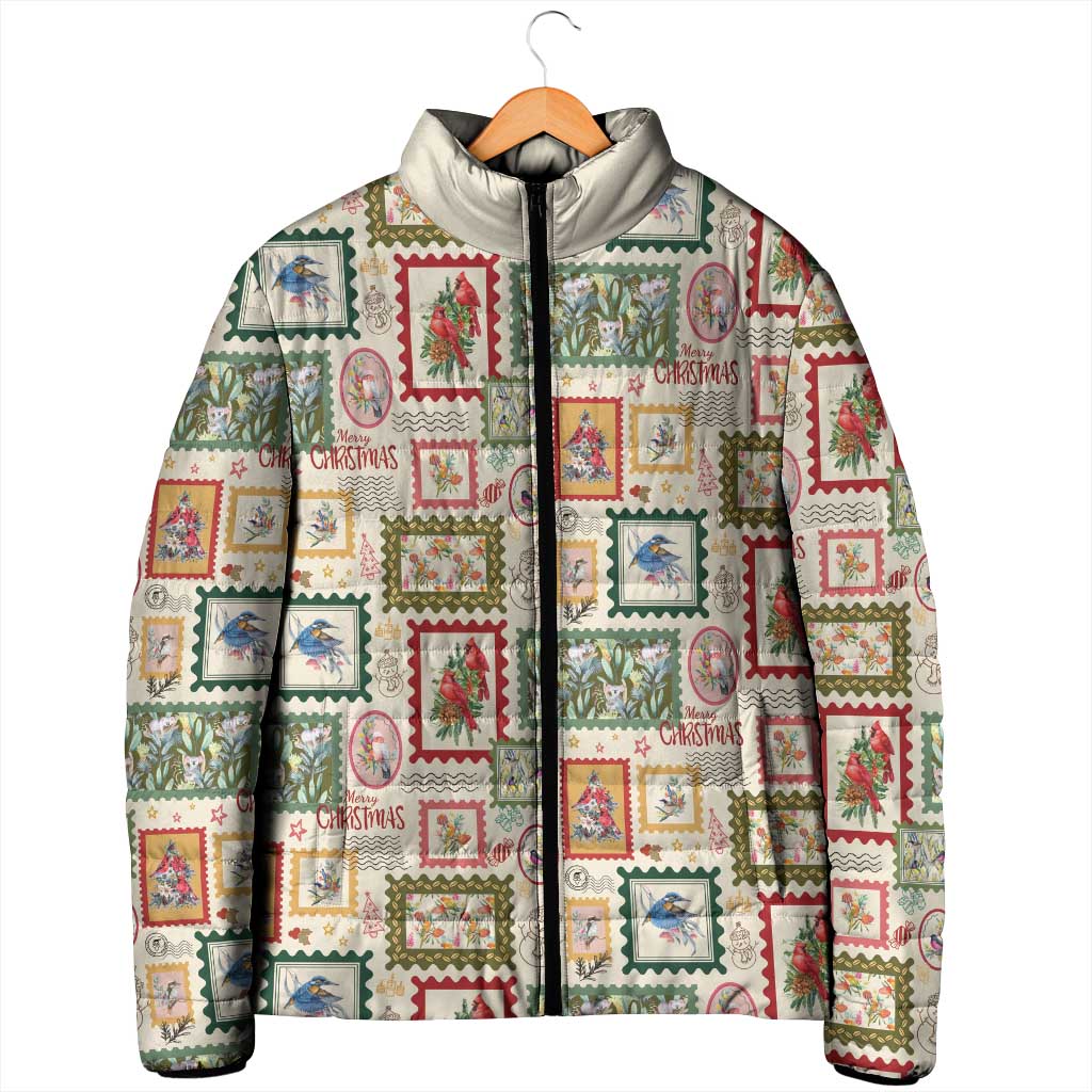 Aussie Birds Christmas La La Land Padded Jacket Beige Vintage Stamp Edition - Aussie Hoodie