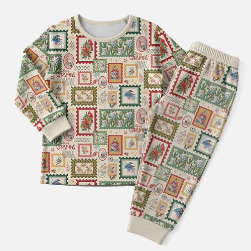 Aussie Birds Christmas La La Land Christmas Pajama Set Beige Vintage Stamp Edition - Aussie Hoodie