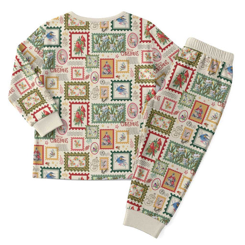 Aussie Birds Christmas La La Land Christmas Pajama Set Beige Vintage Stamp Edition - Aussie Hoodie