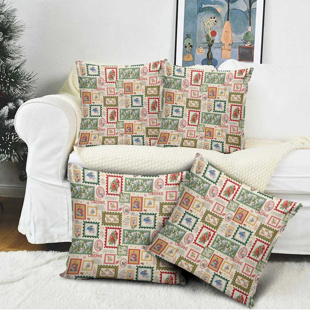 Aussie Birds Christmas La La Land Pillow Cover Beige Vintage Stamp Edition - Aussie Hoodie