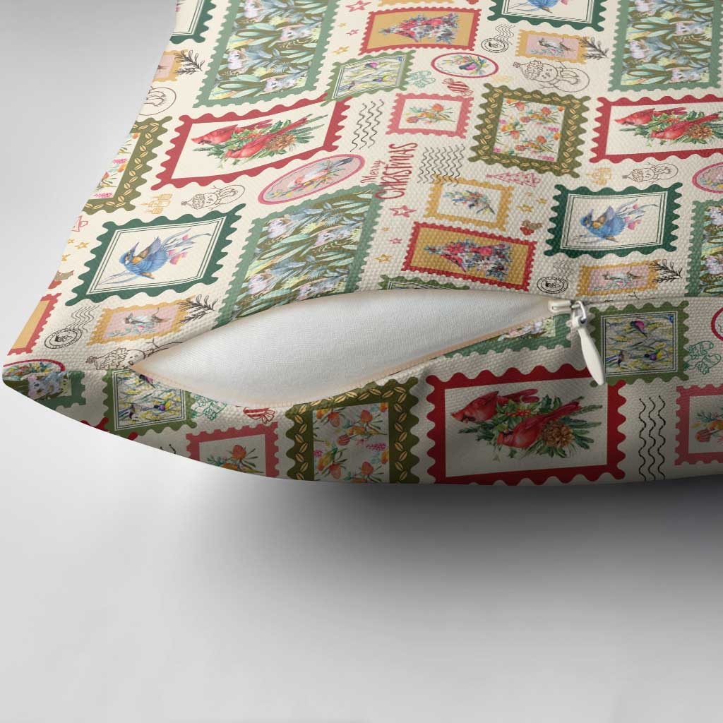 Aussie Birds Christmas La La Land Pillow Cover Beige Vintage Stamp Edition - Aussie Hoodie