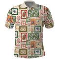 Aussie Birds Christmas La La Land Polo Shirt Beige Vintage Stamp Edition - Aussie Hoodie