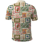 Aussie Birds Christmas La La Land Polo Shirt Beige Vintage Stamp Edition - Aussie Hoodie