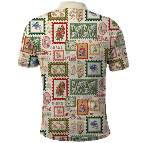 Aussie Birds Christmas La La Land Polo Shirt Beige Vintage Stamp Edition - Aussie Hoodie