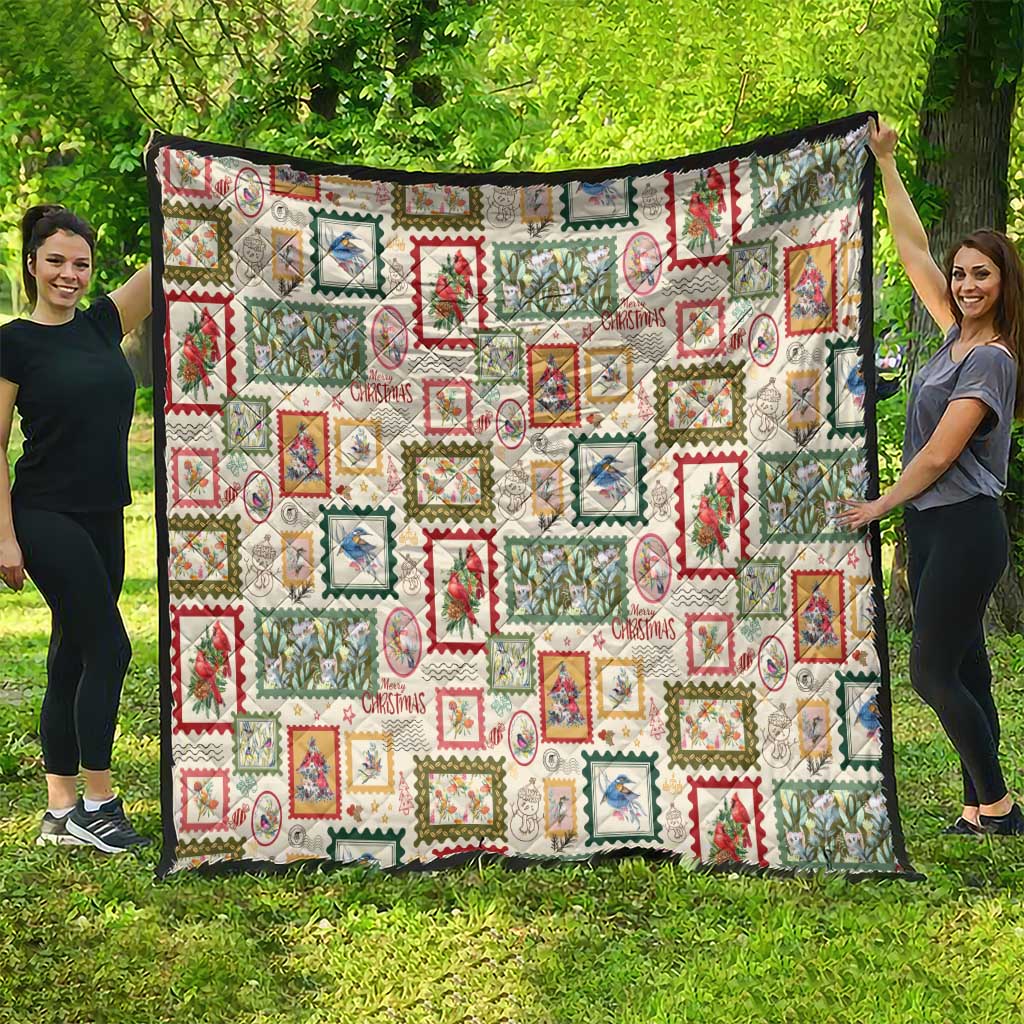 Aussie Birds Christmas La La Land Quilt Beige Vintage Stamp Edition - Aussie Hoodie