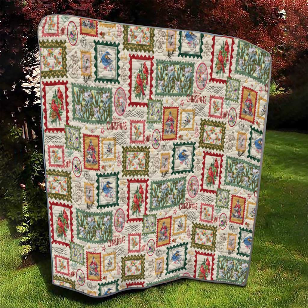Aussie Birds Christmas La La Land Quilt Beige Vintage Stamp Edition - Aussie Hoodie