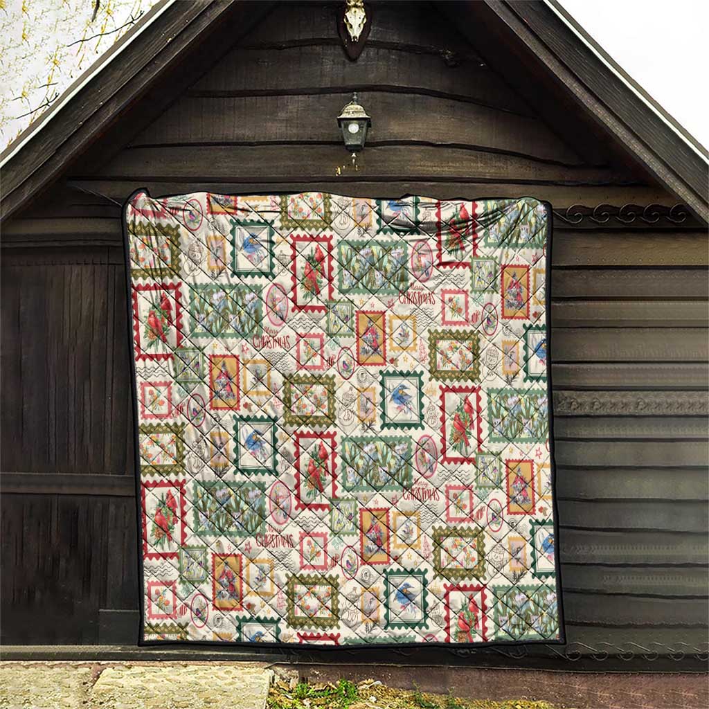 Aussie Birds Christmas La La Land Quilt Beige Vintage Stamp Edition - Aussie Hoodie