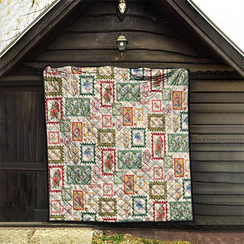 Aussie Birds Christmas La La Land Quilt Beige Vintage Stamp Edition - Aussie Hoodie