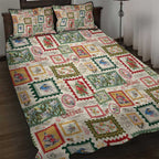 Aussie Birds Christmas La La Land Quilt Bed Set Beige Vintage Stamp Edition - Aussie Hoodie