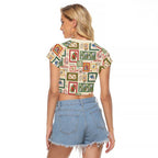 Aussie Birds Christmas La La Land Raglan Cropped T Shirt Beige Vintage Stamp Edition - Aussie Hoodie